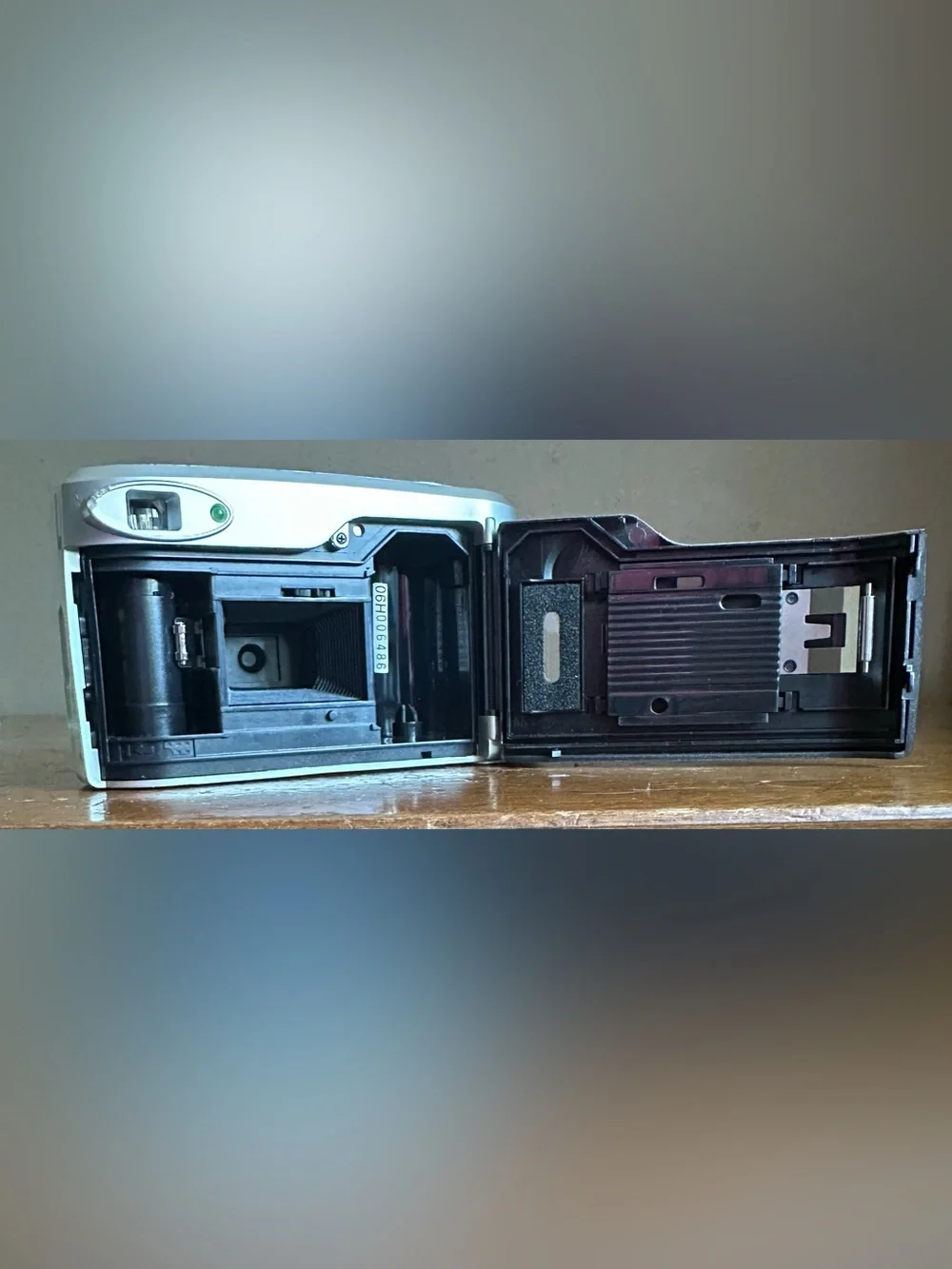 Polaroid Silver Point-and-Shoot Camera with Red-Trim Strap